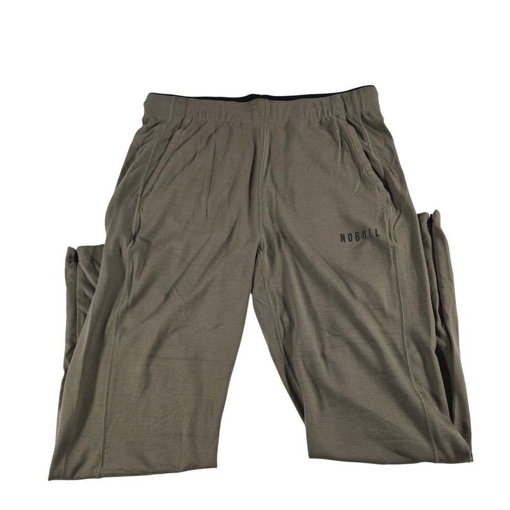 NOBULL Mens Merino Wool Blend Joggers Green Training Pants Large 15396